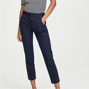 Tory Burch Size 14 Vanner Ankle Trouser Pant In Navy Blue